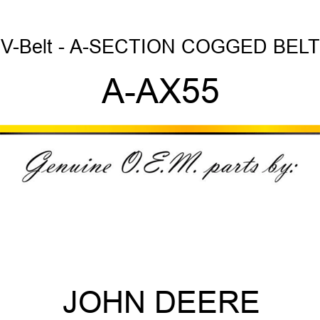 V-Belt - A-SECTION COGGED BELT A-AX55