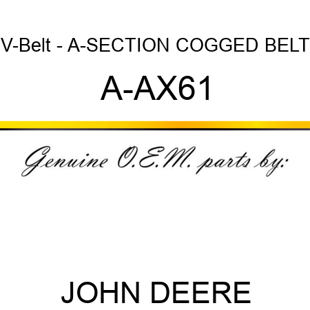 V-Belt - A-SECTION COGGED BELT A-AX61
