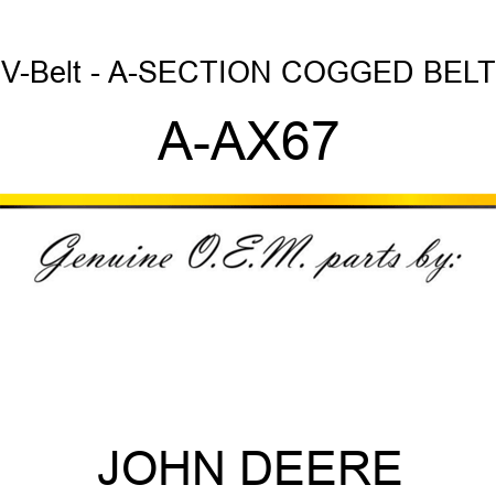 V-Belt - A-SECTION COGGED BELT A-AX67