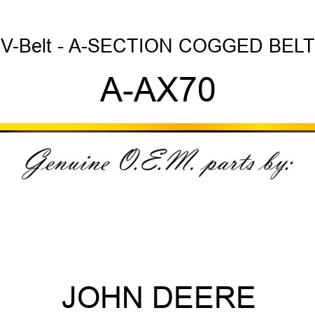 V-Belt - A-SECTION COGGED BELT A-AX70