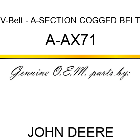 V-Belt - A-SECTION COGGED BELT A-AX71