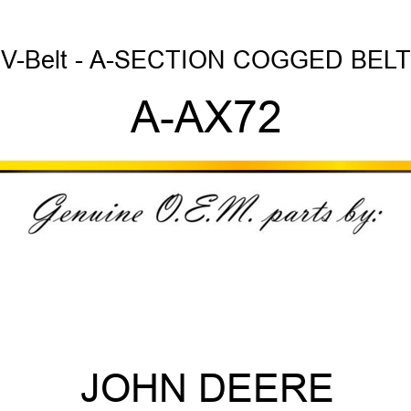 V-Belt - A-SECTION COGGED BELT A-AX72