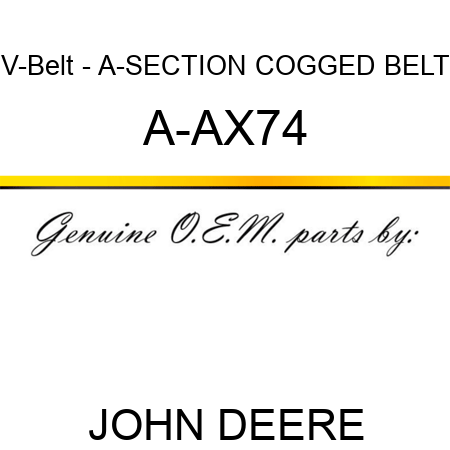 V-Belt - A-SECTION COGGED BELT A-AX74