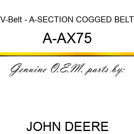 V-Belt - A-SECTION COGGED BELT A-AX75