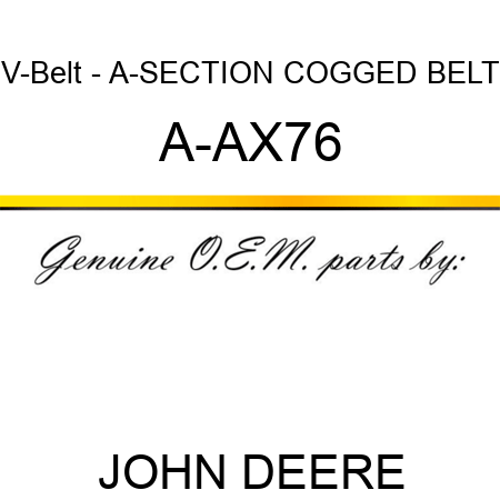 V-Belt - A-SECTION COGGED BELT A-AX76