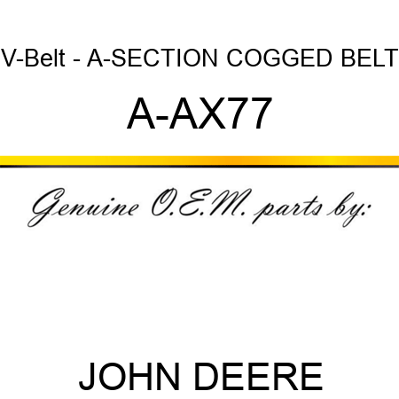 V-Belt - A-SECTION COGGED BELT A-AX77