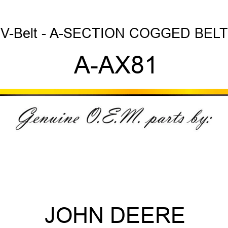 V-Belt - A-SECTION COGGED BELT A-AX81