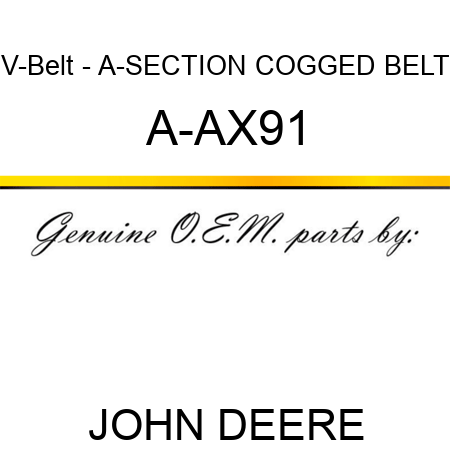 V-Belt - A-SECTION COGGED BELT A-AX91