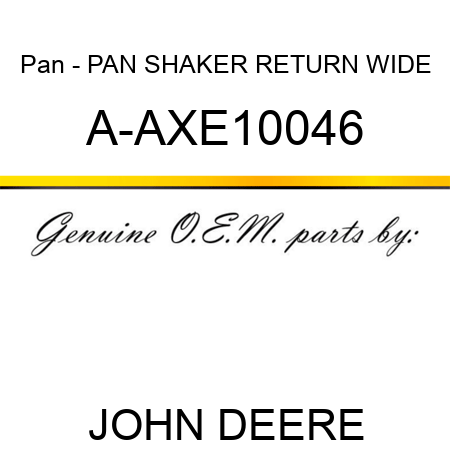 Pan - PAN, SHAKER RETURN WIDE A-AXE10046