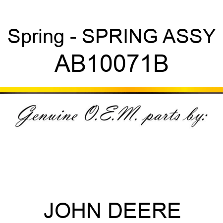 Spring - SPRING ASSY AB10071B