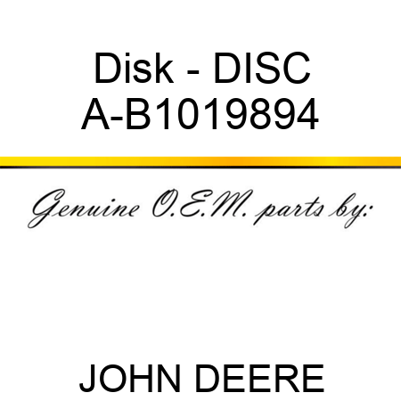 Disk - DISC A-B1019894