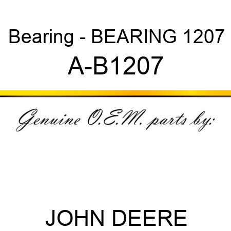 Bearing - BEARING 1207 A-B1207