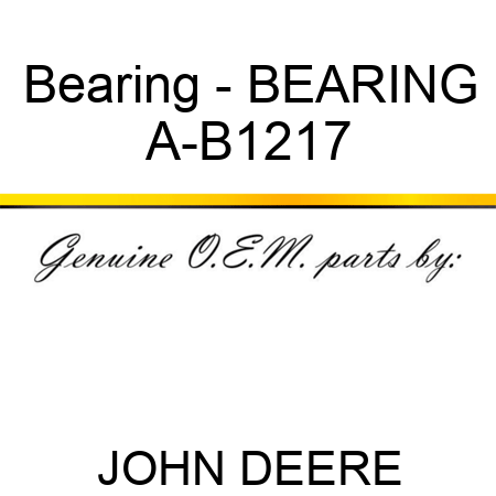 Bearing - BEARING A-B1217
