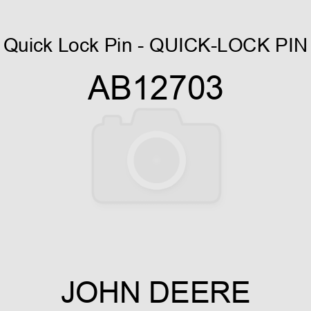 Quick Lock Pin - QUICK-LOCK PIN AB12703