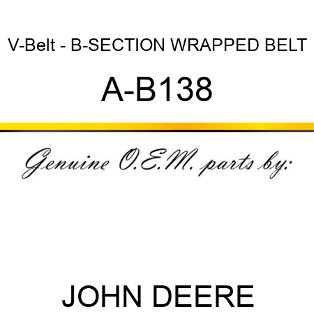 V-Belt - B-SECTION WRAPPED BELT A-B138