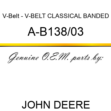 V-Belt - V-BELT, CLASSICAL BANDED A-B138/03