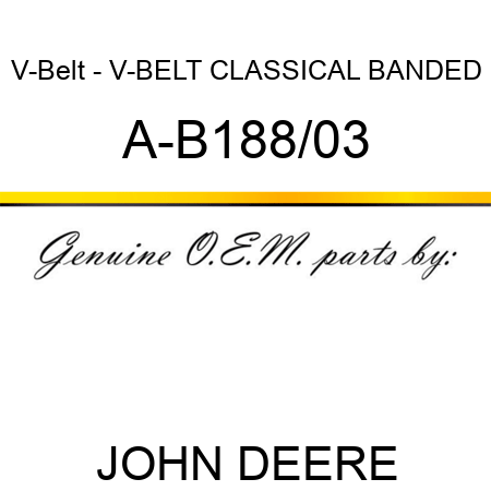V-Belt - V-BELT, CLASSICAL BANDED A-B188/03