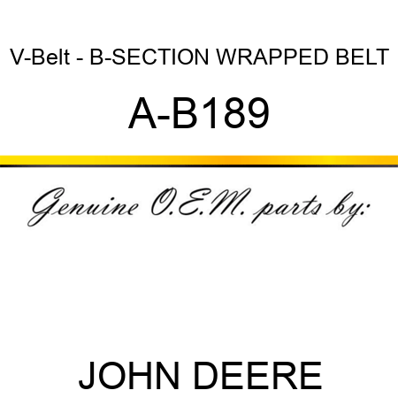 V-Belt - B-SECTION WRAPPED BELT A-B189