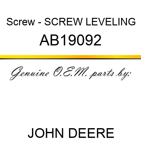 Screw - SCREW LEVELING AB19092