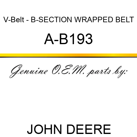 V-Belt - B-SECTION WRAPPED BELT A-B193