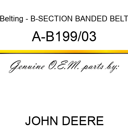 Belting - B-SECTION BANDED BELT A-B199/03