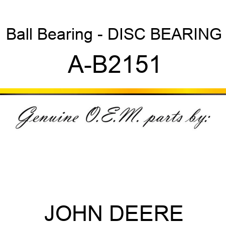 Ball Bearing - DISC BEARING A-B2151
