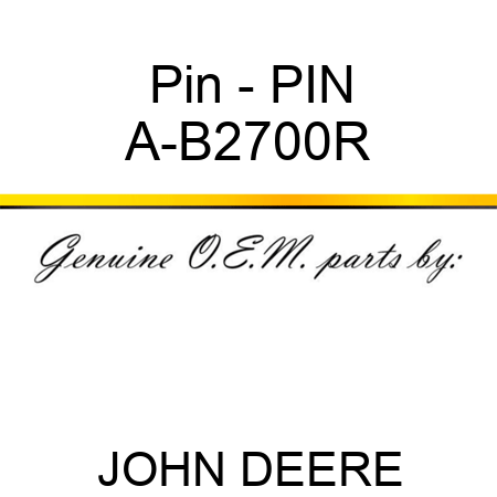 Pin - PIN A-B2700R