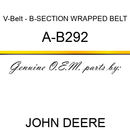 V-Belt - B-SECTION WRAPPED BELT A-B292