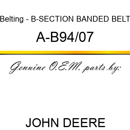 Belting - B-SECTION BANDED BELT A-B94/07