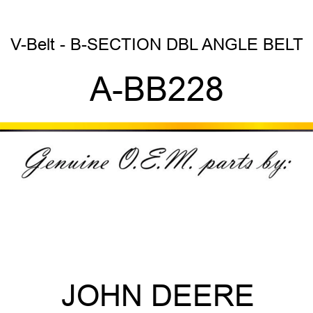 V-Belt - B-SECTION DBL ANGLE BELT A-BB228