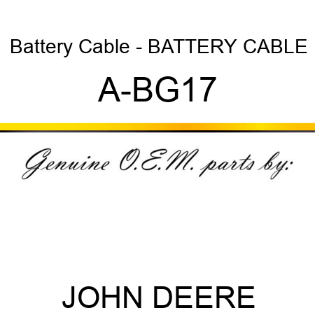 Battery Cable - BATTERY CABLE A-BG17
