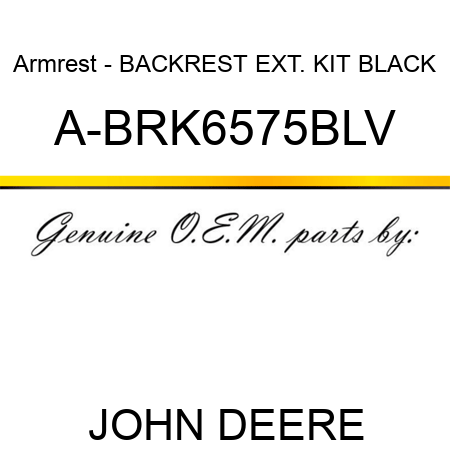 Armrest - BACKREST EXT. KIT, BLACK A-BRK6575BLV