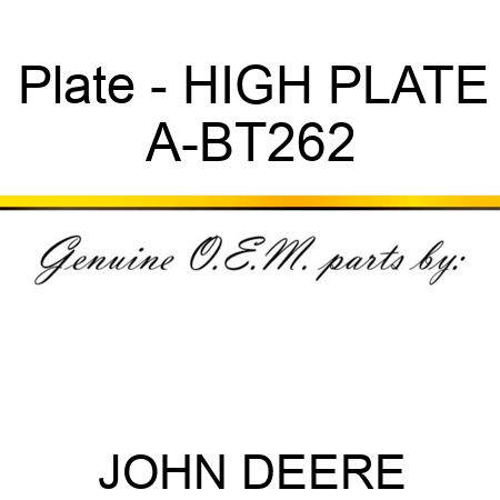 Plate - HIGH PLATE A-BT262
