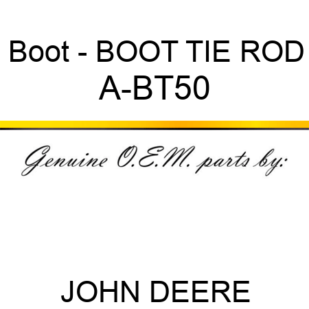 Boot - BOOT, TIE ROD A-BT50