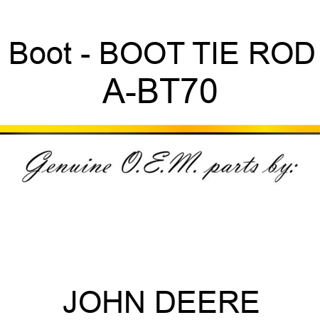 Boot - BOOT, TIE ROD A-BT70
