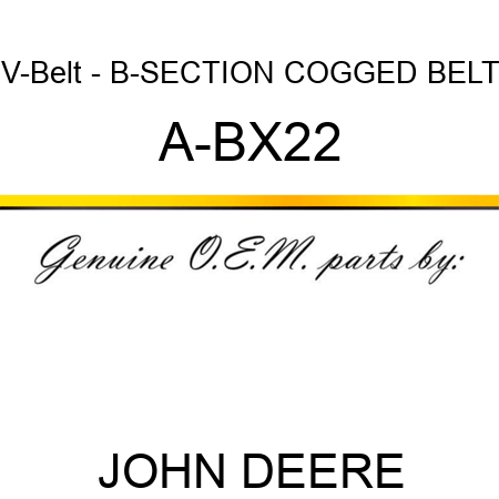 V-Belt - B-SECTION COGGED BELT A-BX22