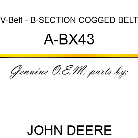 V-Belt - B-SECTION COGGED BELT A-BX43