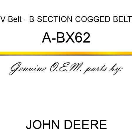 V-Belt - B-SECTION COGGED BELT A-BX62