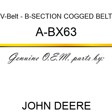 V-Belt - B-SECTION COGGED BELT A-BX63