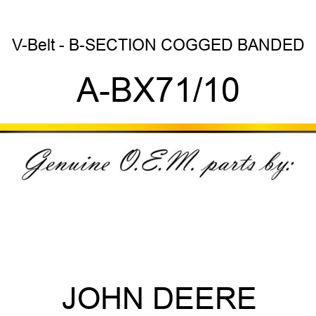 V-Belt - B-SECTION COGGED BANDED A-BX71/10