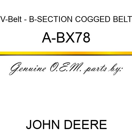 V-Belt - B-SECTION COGGED BELT A-BX78