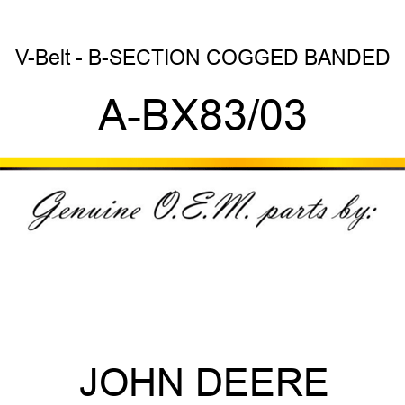 V-Belt - B-SECTION COGGED BANDED A-BX83/03
