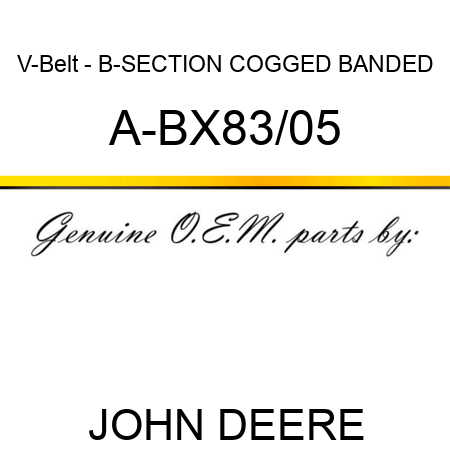 V-Belt - B-SECTION COGGED BANDED A-BX83/05