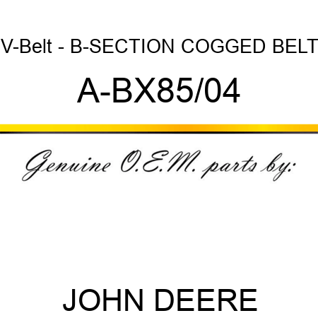 V-Belt - B-SECTION COGGED BELT A-BX85/04