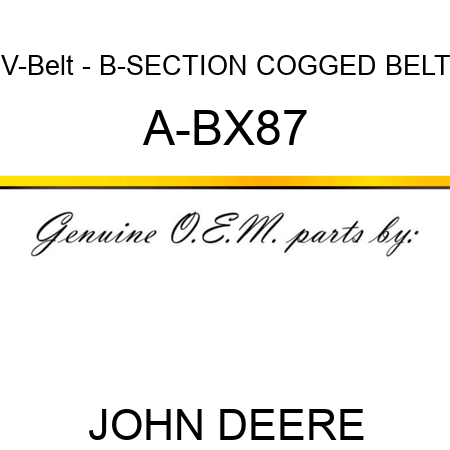 V-Belt - B-SECTION COGGED BELT A-BX87