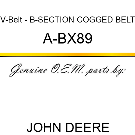 V-Belt - B-SECTION COGGED BELT A-BX89