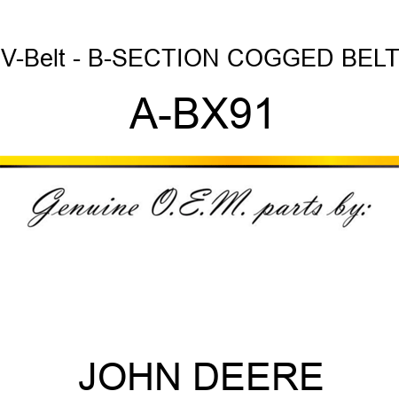 V-Belt - B-SECTION COGGED BELT A-BX91