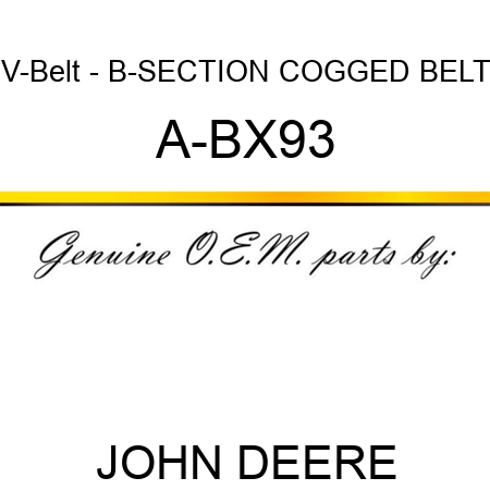 V-Belt - B-SECTION COGGED BELT A-BX93