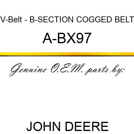V-Belt - B-SECTION COGGED BELT A-BX97