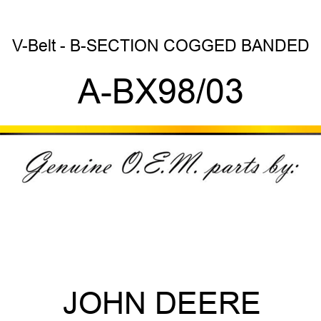 V-Belt - B-SECTION COGGED BANDED A-BX98/03